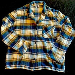 Nordstrom Blue and Yellow Plaid Pajama Top